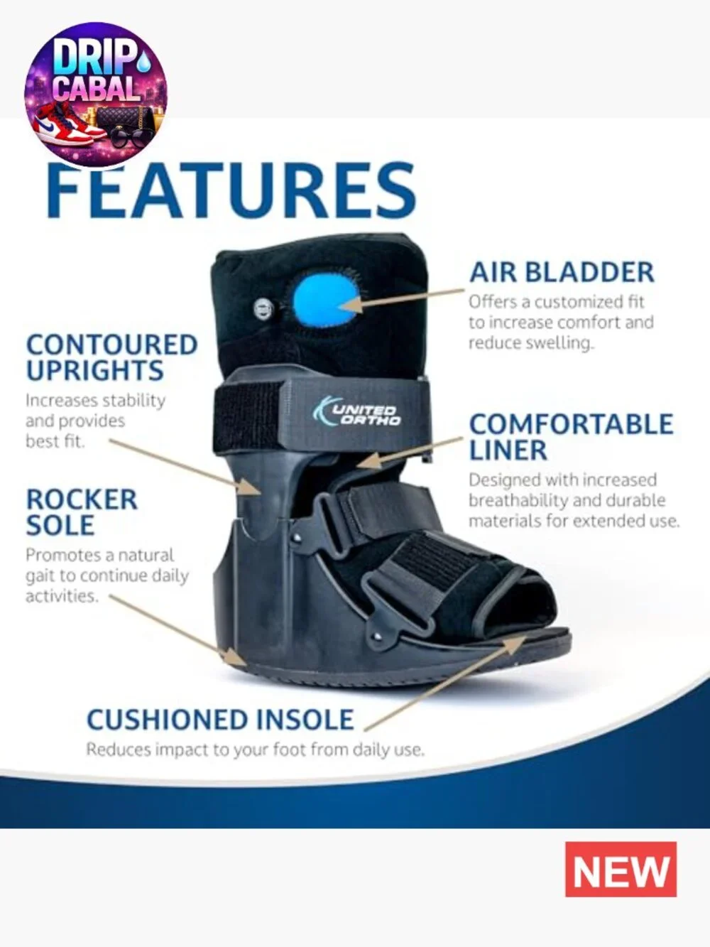 Short Air Cam Walker Fracture Boot with Adjustable Fit